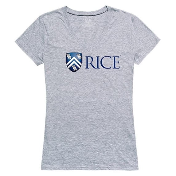 W Republic Apparel 520-172-H08-01 Rice University Women Seal Tee Shirt - Heather Grey, Small