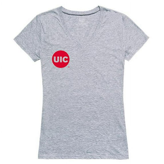 W Republic Apparel 520-180-H08-01 University of Illinois at Chicago Women Seal Tee Shirt - Heather Grey, Small