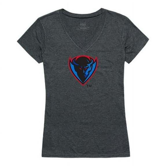 W Republic Apparel 521-121-E9C-03 DePaul University Cinder Tee for Women, Heather Charcoal - Large