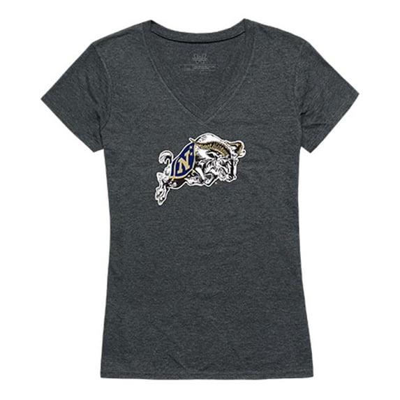 W Republic Apparel 521-136-E9C-02 United States Naval Academy Cinder Tee for Women, Heather Charcoal - Medium
