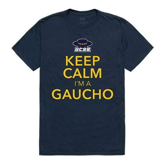 W Republic Apparel 523-112-BGT-04 Santa Barbara Keep Calm Mens Tee, Navy - Extra Large