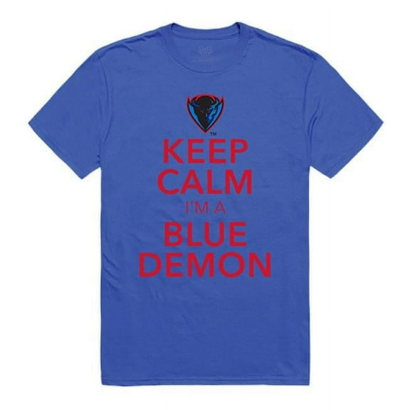 W Republic Apparel 523-121-B02-03 DePaul Keep Calm Mens Tee, Royal - Large