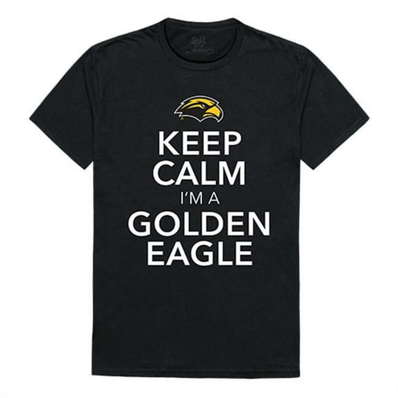 W Republic Apparel 523-151-E27-01 Southern Miss Keep Calm Mens Tee, Black - Small