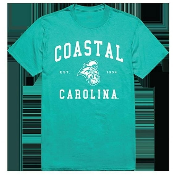 W Republic Apparel 526-116-TEA-05 Coastal Carolina University Seal Tee Shirt for Men - Teal, 2XL