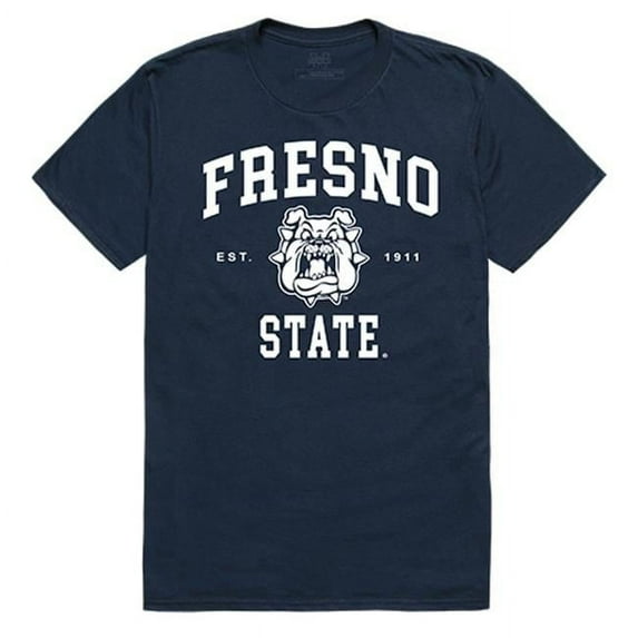 W Republic Apparel 526-169-NVY-02 California State University, Fresno Seal Tee, Navy - Medium