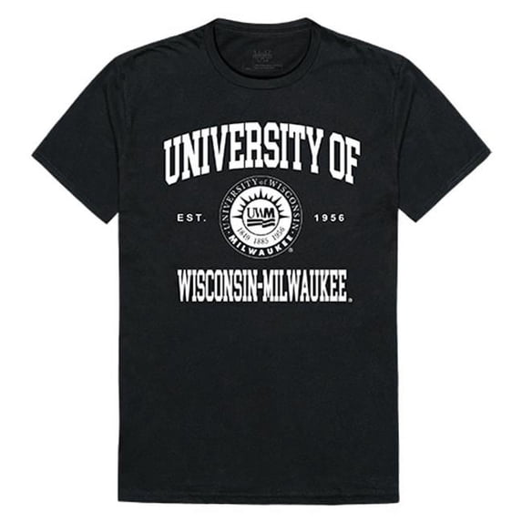 W Republic Apparel 526-199-BLK-04 University of Wisconsin Milwaukee Seal Tee, Black - Extra Large