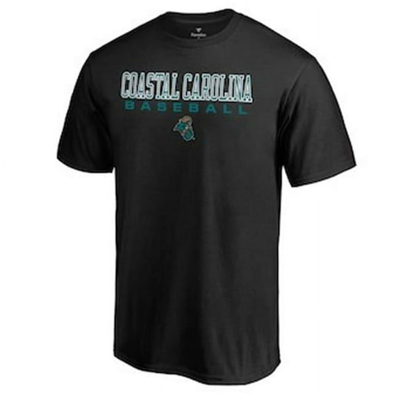W Republic Apparel 527-116-E27-02 Coastal Carolina University Athletic Tee, Black - Medium