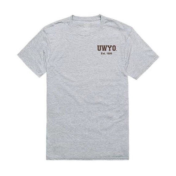 W Republic Apparel 528-200-HGY-03 University of Wyoming Practice Tee Shirt - Heather Gray, Large