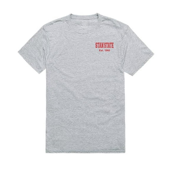 W Republic Apparel 528-208-HGY-01 California State University, Stanislaus Practice Tee Shirt - Heather Gray, Small