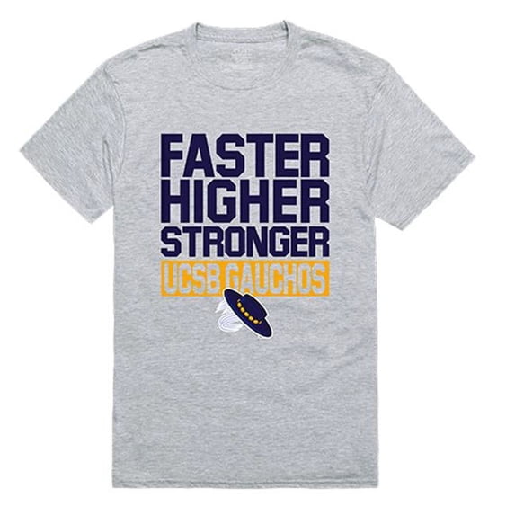 W Republic Apparel 530-112-HGY-04 University of California, Santa Barbara Workout Tee Shirt - Heather Gray, Extra Large