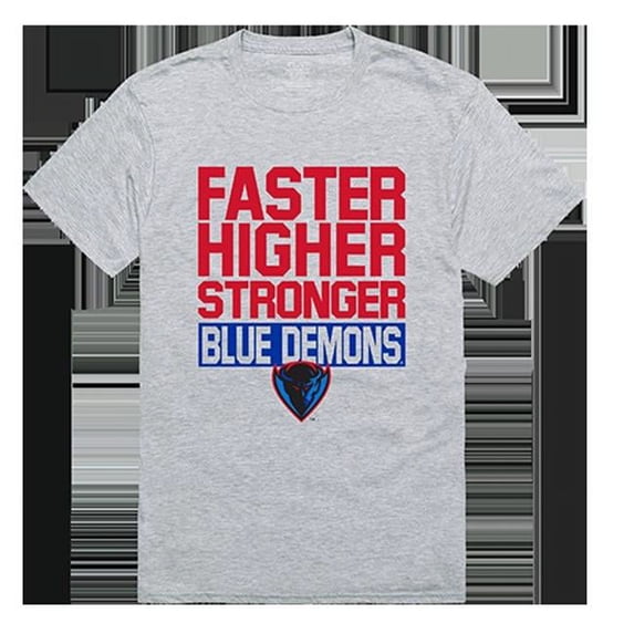 W Republic Apparel 530-121-HGY-01 Depaul University Workout Tee Shirt - Heather Gray, Small