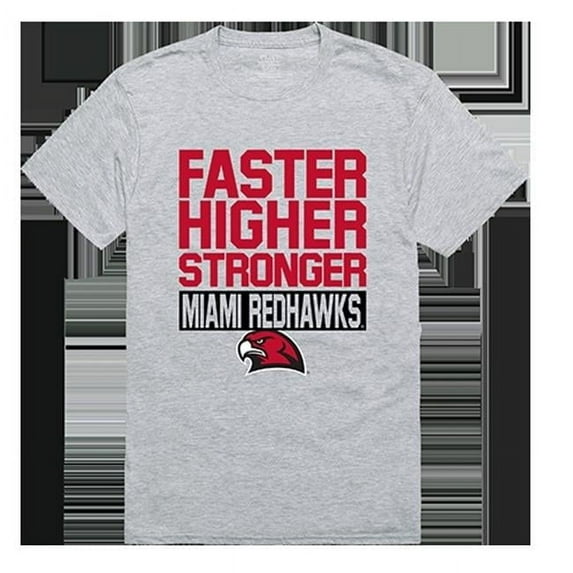 W Republic Apparel 530-131-HGY-01 Miami University Workout Tee Shirt - Heather Gray, Small