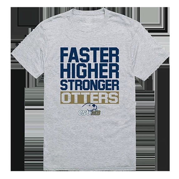 W Republic Apparel California State University Monterey Bay Workout Tee Shirt - Heather Grey - Large