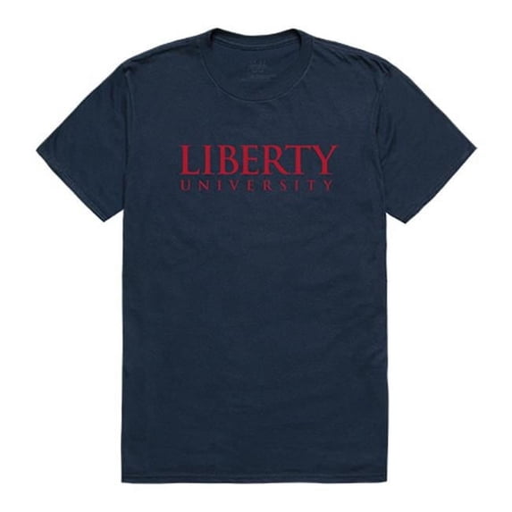 W Republic Apparel Liberty University Mens Institutional Tee, Navy - 2X