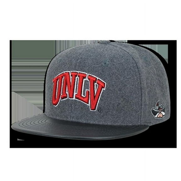 W Republic Apparel  UNLV Melton Vinyl Snapback, Charcoal & Black
