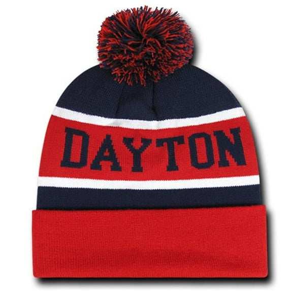 W Republic Apparel University of Dayton the Legend Beanie NL, Navy & Red