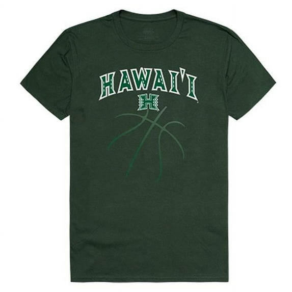 W Republic Apparel University of Hawaii at Manoa Basketball Tee for Men, Forest - Medium