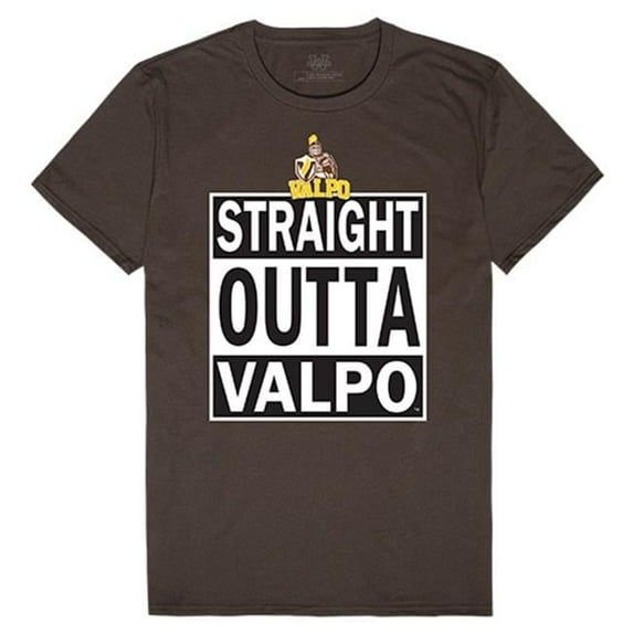 W Republic Apparel Valparaiso University Straight Outta College Tee for Men - Brown - Medium