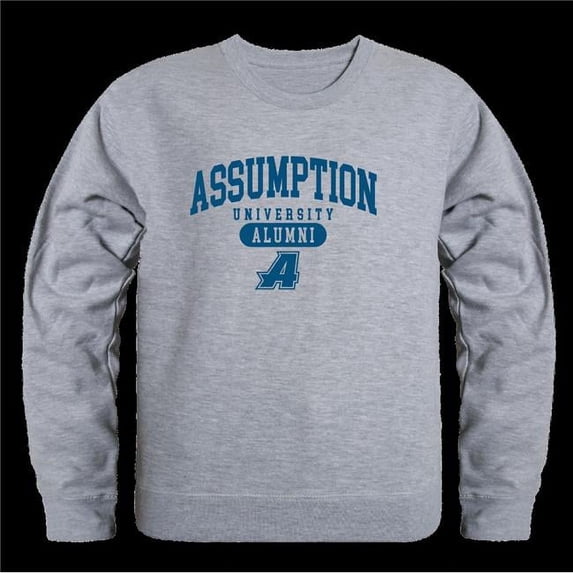 W Republic Assumption University Greyhounds Alumni Fleece Pullover Crewneck Sweatshirt, Heather Grey - 2XL