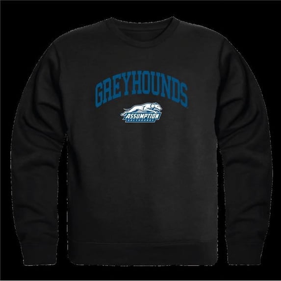 W Republic 541-734-BLK-02 Assumption University Greyhounds Campus Crewneck Sweatshirt, Black - Medium