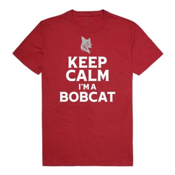 W Republic Bates College Bobcats Keep Calm T-Shirt, Cardinal - Extra Large