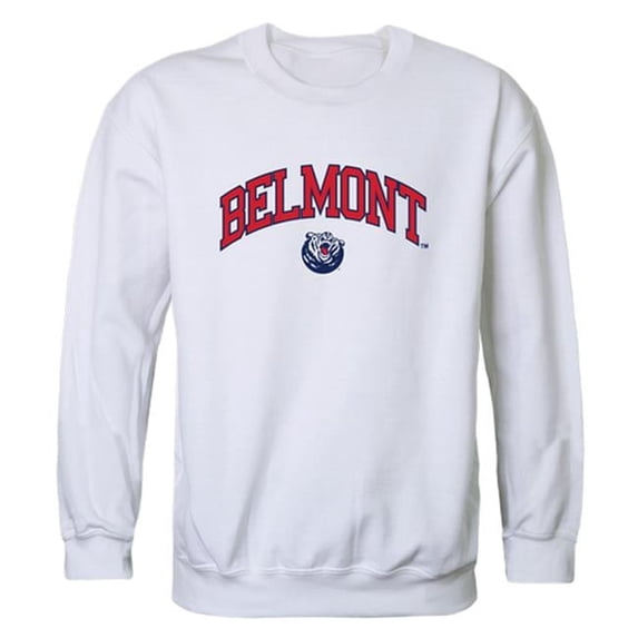 W Republic Belmont University Men Campus Crewneck Sweatshirt, White - Large