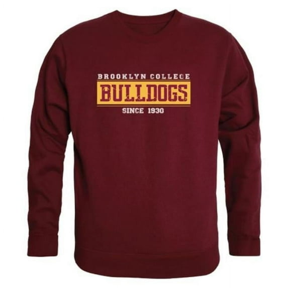 W Republic Brooklyn College Bulldogs Established Crewneck Sweatshirt, Maroon - Extra Large
