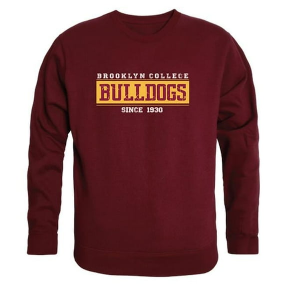 W Republic Brooklyn College Bulldogs Established Crewneck Sweatshirt, Maroon - Small