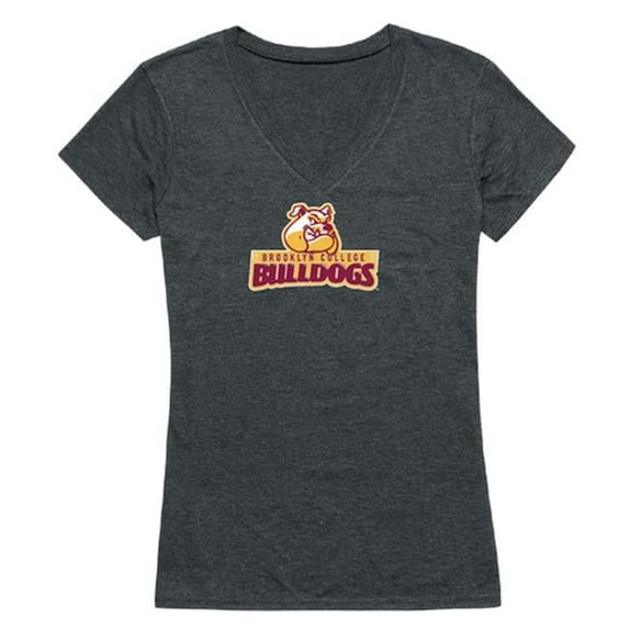 W Republic Brooklyn College Bulldogs Women Cinder Short Sleeve T-Shirt, Heather Charcoal - Small