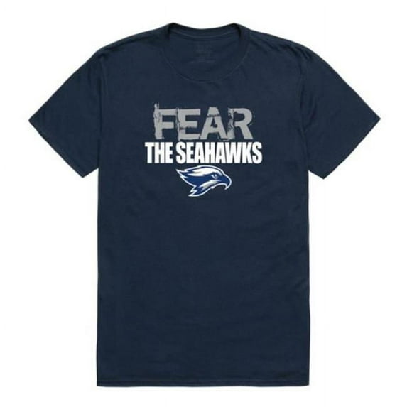 W Republic Broward College Seahawks Fear College T-Shirt, Navy - Medium