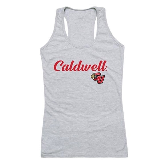 W Republic Caldwell University Cougars Script Tank Top, Heather Grey - 2XL