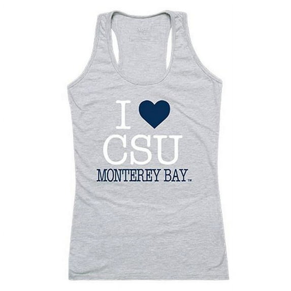 W Republic California State University, Monterey Bay Women Love Tank Top, Heather Grey - Large