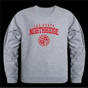 W Republic  California State University, Northridge Matadors Seal Crewneck Sweatshirt, Heather Grey - Medium