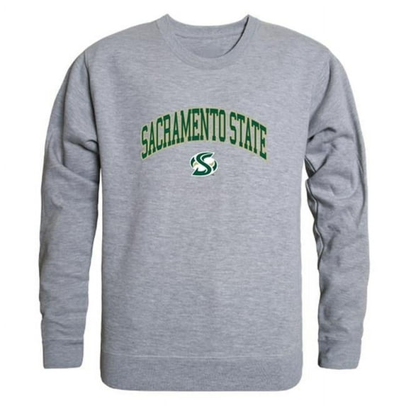 W Republic California State University Sacramento Campus Crewneck T-Shirt, Heather Grey - Medium