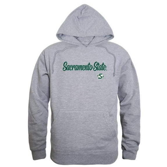 W Republic 558-231-HGY-02 California State University, Sacramento Mens Script Hoodie - Heather Gray, Medium