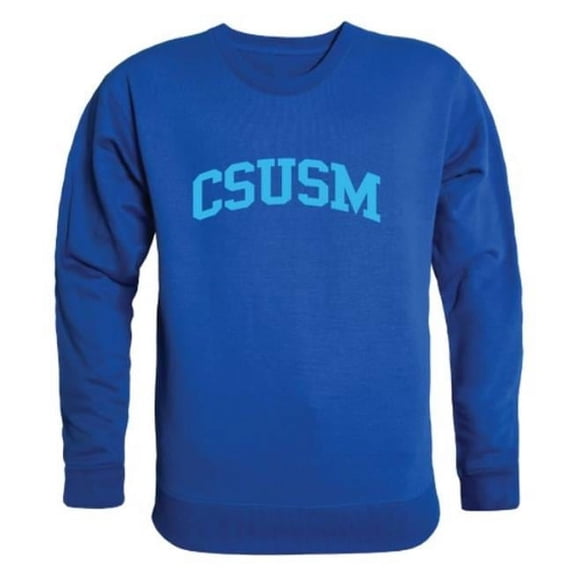 W Republic California State University San Marcos Cougars Arch Crewneck Sweatshirt, Royal - Extra Large