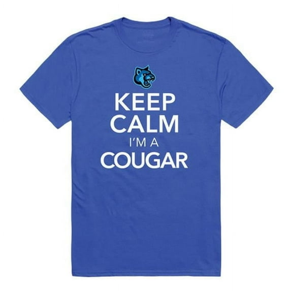 W Republic California State University San Marcos Cougars Keep Calm Short Sleeve T-Shirt, Royal - Extra Large