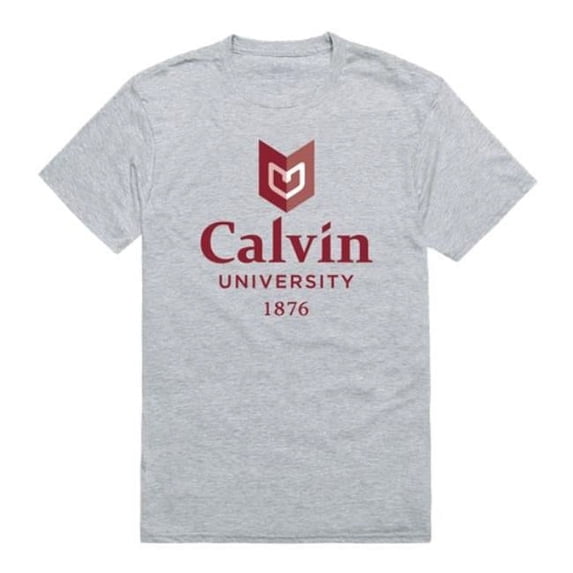 W Republic Calvin University Knights Institutional T-Shirt, Heather Grey - Medium