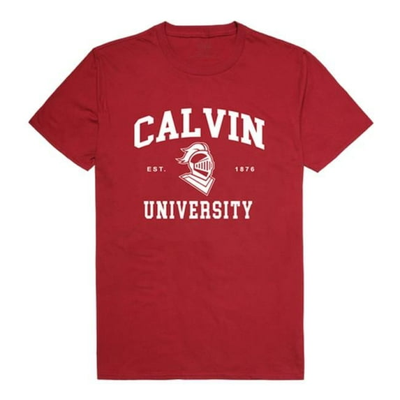 W Republic Calvin University Knights Seal College T-Shirt, Cardinal - Small