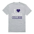 thumbnail image 1 of W Republic  Carroll College Saints I Love T-Shirt, Heather Grey - Large, 1 of 1