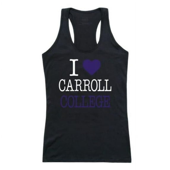 W Republic Carroll College Saints Women I Love Tank Top, Black - Large