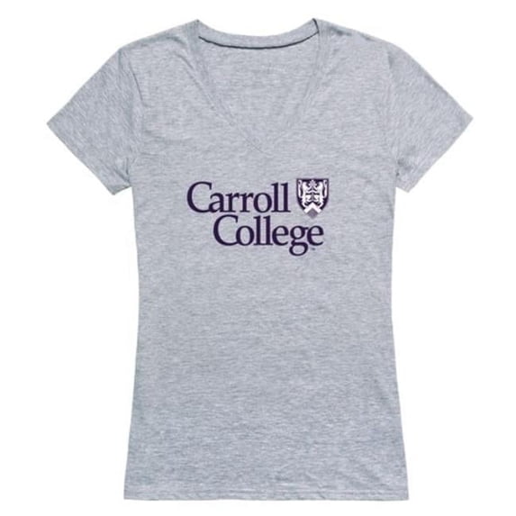 W Republic Carroll College Saints Women Seal T-Shirt, Heather Grey - Large