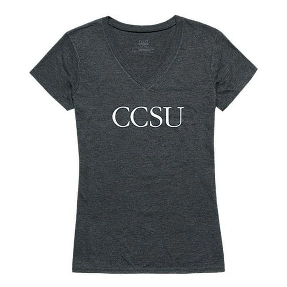 W Republic Central Connecticut State University Women Institutional Short Sleeve T-Shirt, Heather Charcoal - Medium
