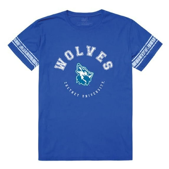 W Republic Cheyney University Wolves Men Football T-Shirt, Royal - Large