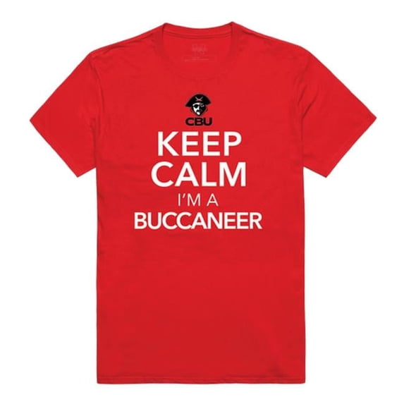 W Republic Christian Brothers University Buccaneers Keep Calm Short Sleeve T-Shirt, Red - Extra Large