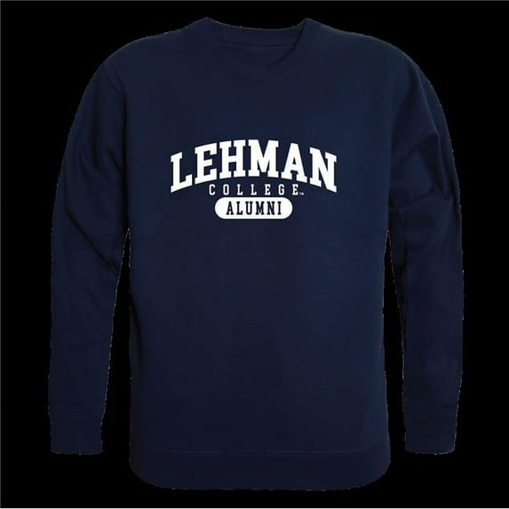 W Republic City University of New York, Lehman College Lightning Alumni Fleece Pullover Crewneck Sweatshirt, Navy - Small