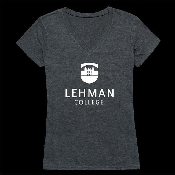 W Republic City University of New York, Lehman College Lightning Women Institutional T-Shirt, Heather Charcoal - Medium