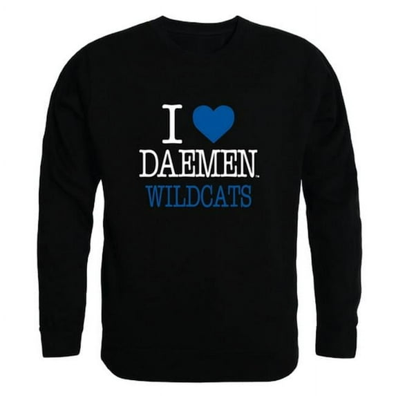 W Republic Daemen University Wildcats I Love Crewneck Sweatshirt, Black - 2XL