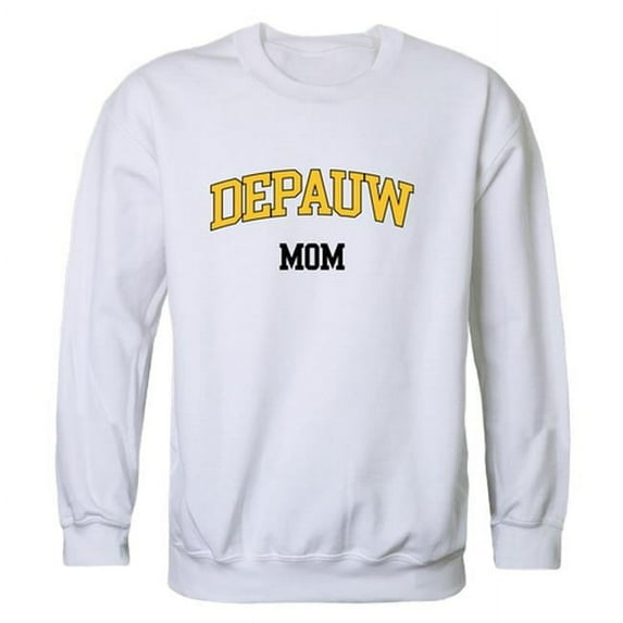 W Republic DePauw University Tigers Mom Crewneck Sweatshirt, White - Medium