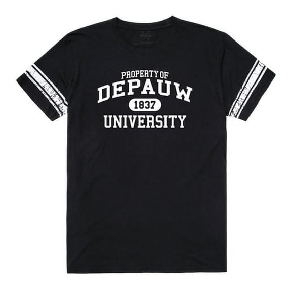 W Republic DePauw University Tigers Property Football Short Sleeve T-Shirt, Black - Large